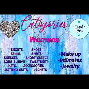 My categories that the items I carry in my closet